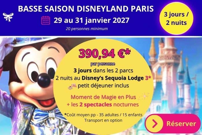Sejour CSE Disney petits prix 2027 (2) Séjour CSE à Disneyland Paris 3 jours / 2 nuits